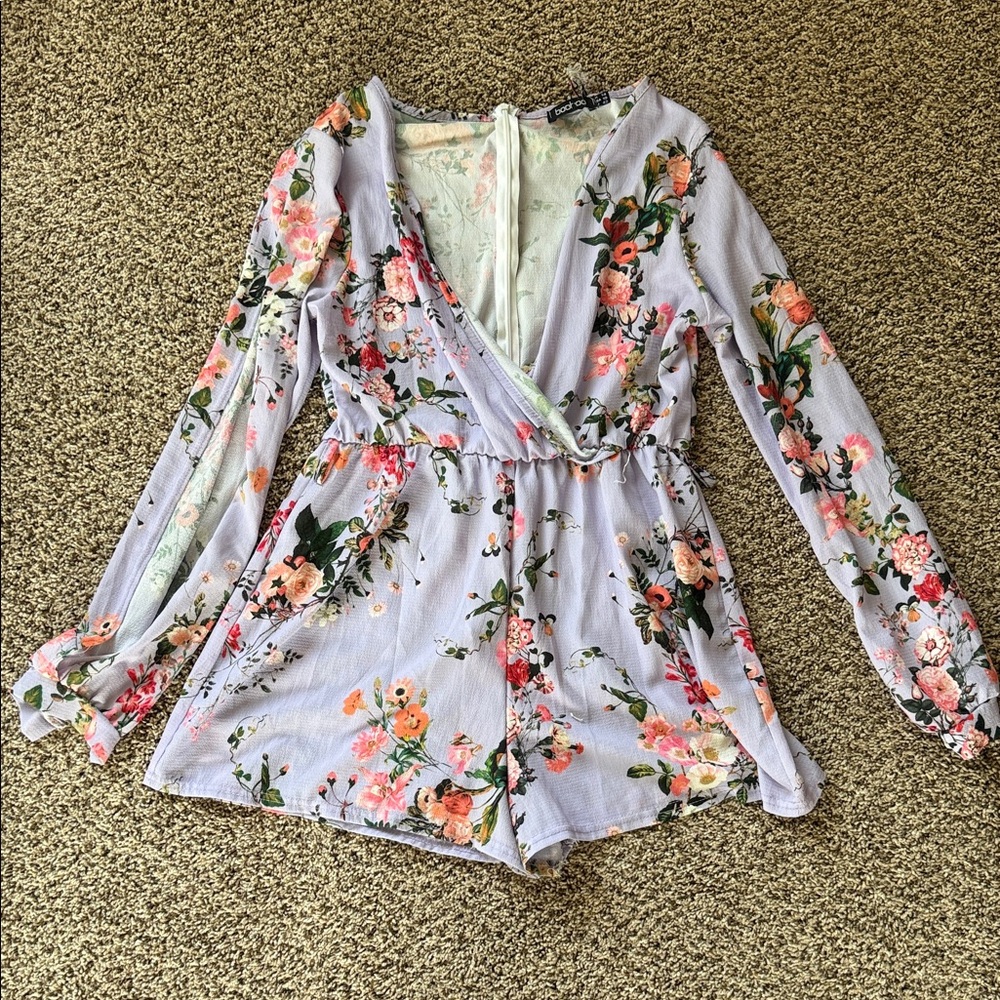 Floral Wrap Front Romper